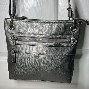 George Adjustable Strap Crossbody Gray Silver Lady Handbag Purse